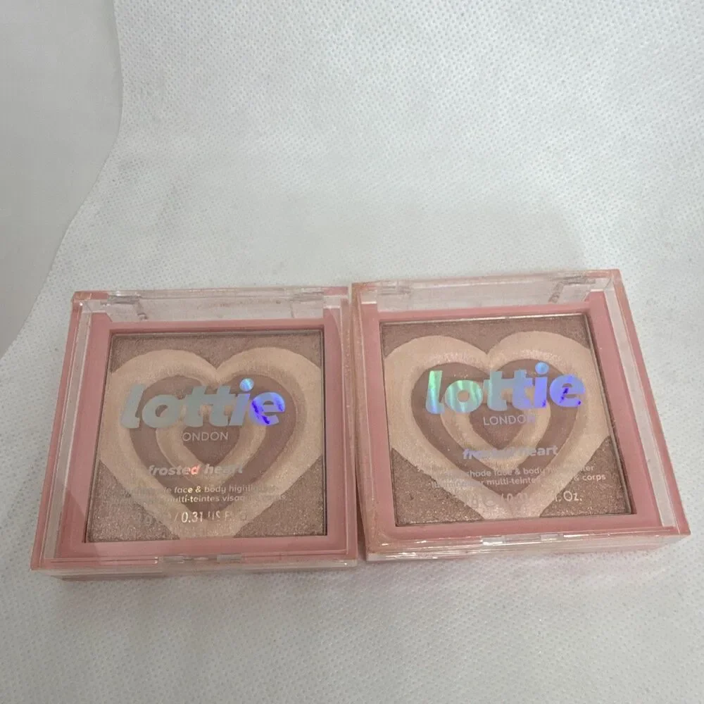 Lottie London Frosted Heart Highlighter Pressed Powder Illuminating 2pc 0.31